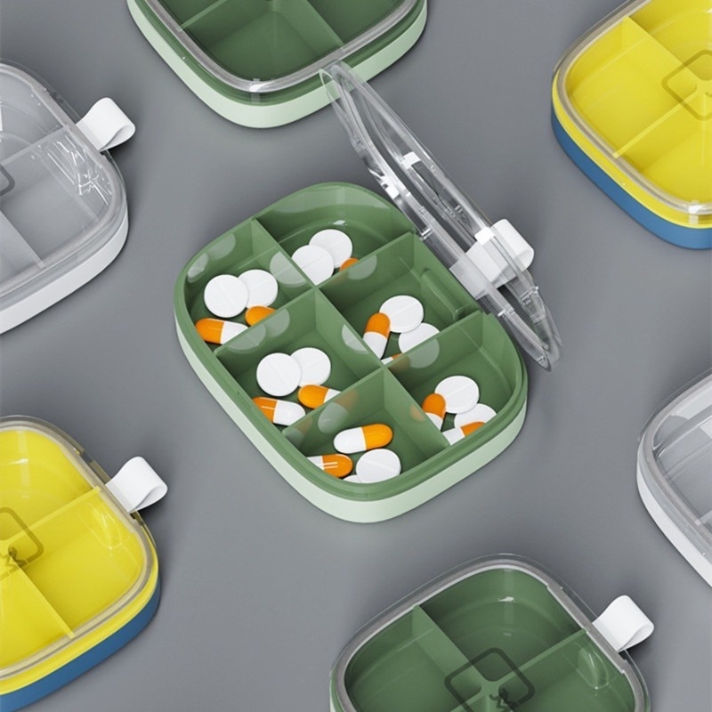 Hộp Đựng Thuốc 4 / 6 Ngăn Mini Chống Bụi Ốp