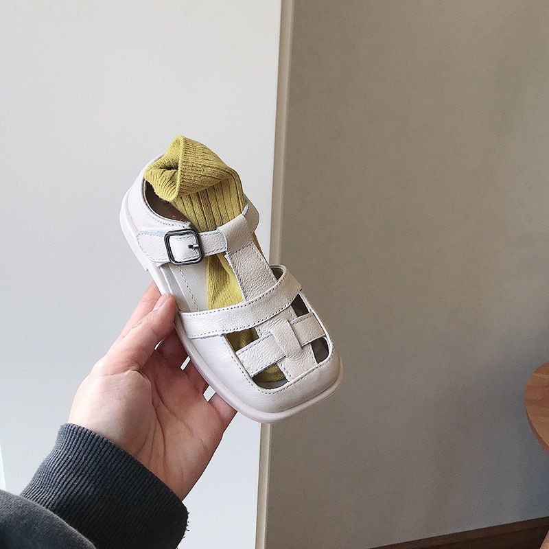 Giày Sandal Da Thật Hở Ngón Chống Trượt Mùa Hè 2021 Phong Cách Công Chúa Cho Bé Gái 5