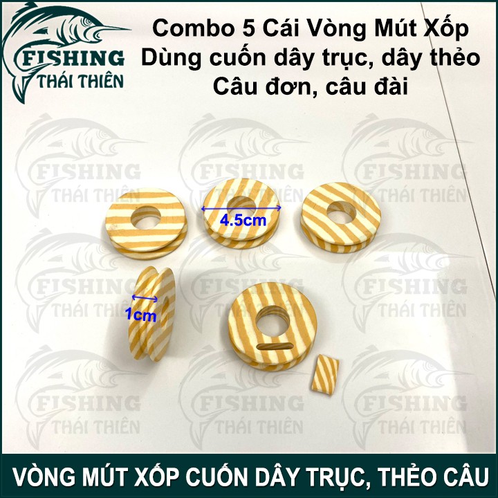 Combo 5 Cái Vòng Mút Xốp Dùng Cuốn Dây Trục Câu Đài Thẻo Câu Cá