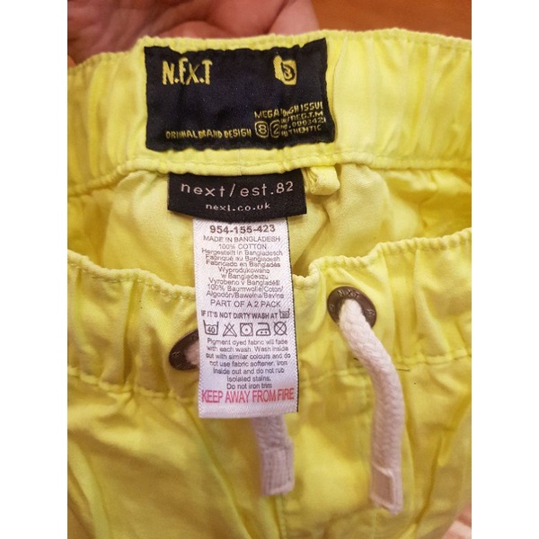 Quần lửng bé trai Next xanh nõn size 7y