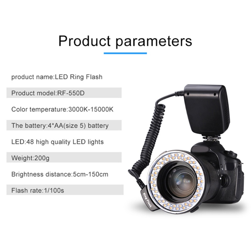 Vòng đèn flash LED HD-130 cho máy ảnh DSLR