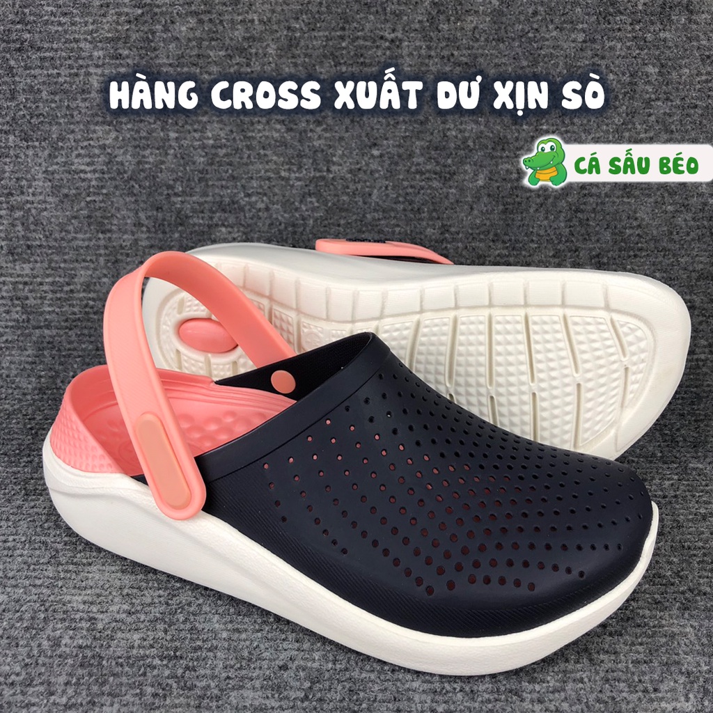 Dép Cross Literide Nữ NAVY HỒNG, Hàng loại 1 full tag, full box hãng