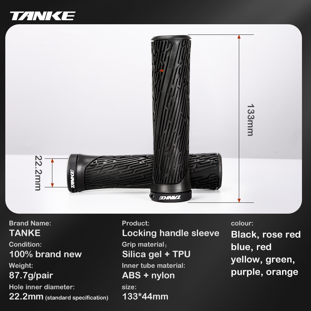 TANKE Cặp vỏ bọc tay cầm xe đạp leo núi bằng silicon chống trượt màu trơn 22.2mm