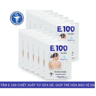 [Combo 120 gói] Sữa tắm E100 chiết xuất từ sữa dê, giúp trẻ hóa bảo vệ da và cân bằng độ PH - Gói 4ml chính hãng