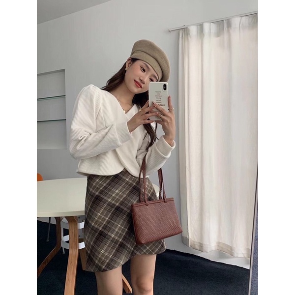 Áo nhung vạt chéo