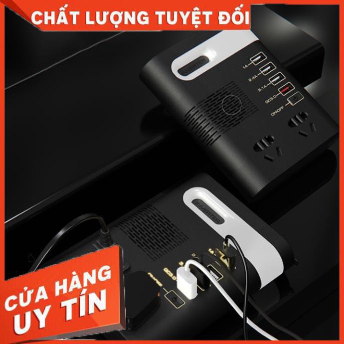 Bộ chuyển nguồn điện Adapter ô tô 12V/24V - 220V Bộ kích điện Adaptor cho xe hơi Biến áp nguồn xe ôtô đầu tẩu