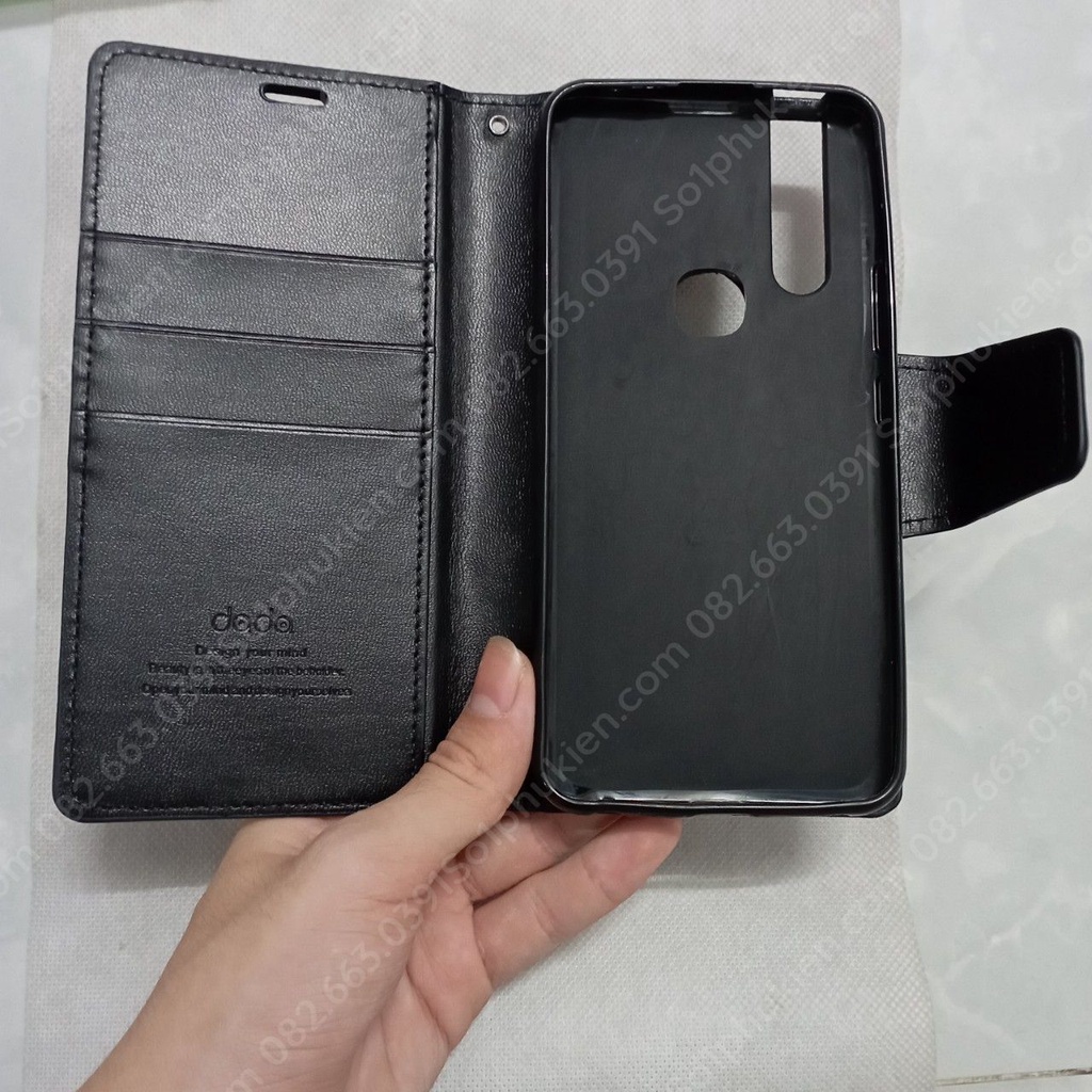 Bao da Vivo V15 có ngăn đựng thẻ, chống đỡ xem phim, chất da mịn đẹp, nhiều màu