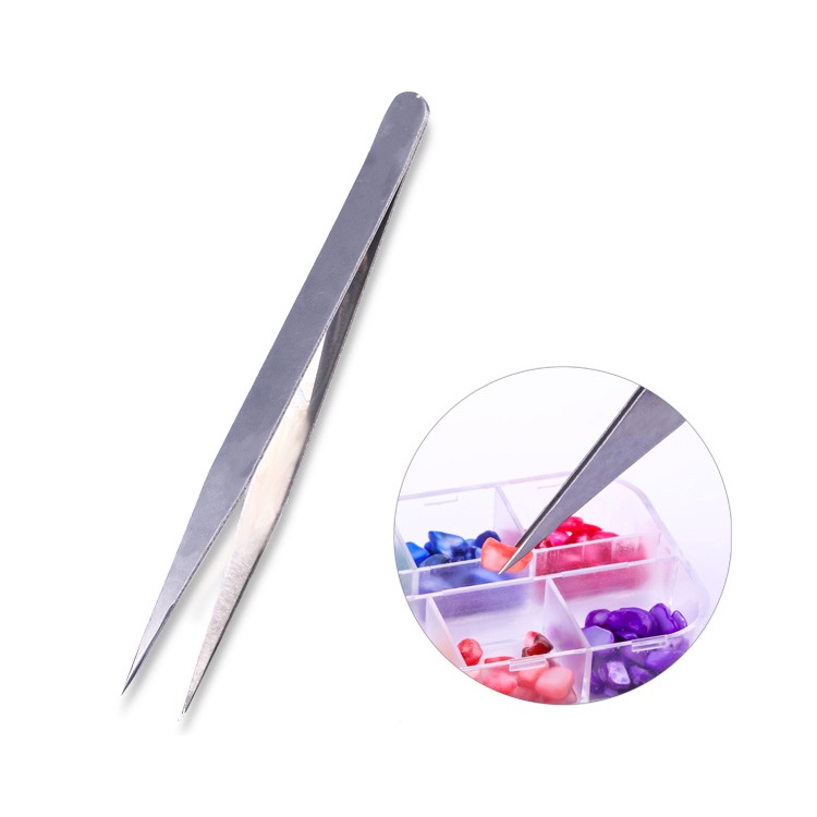 Đá đính móng nail khay sỏi 12 màu mix size tặng kèm nhíp gắp đá , đá sỏi gắn trang trí móng chuyên dụng