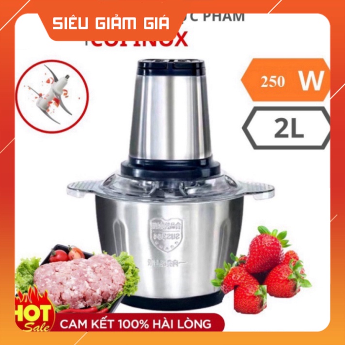 Máy xay thịt, máy xay đa năng, công suất 250W, cối inox304, 4 lưỡi dao sắc bén🌟BẢO HÀNH 1 ĐỔI 1🌟 💖 Bizz Store