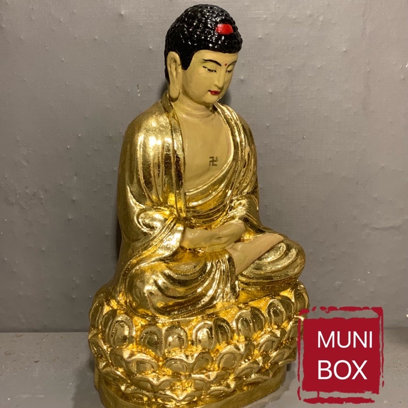 Tượng Phật Thích Ca dát vàng 25cm