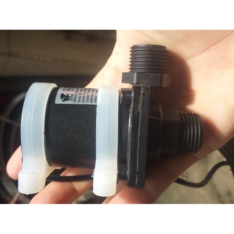 Bơm nước dòng điện 12v, 24v ren ống phi 21mm không chổi than brushless siêu mạnh dùng cho hồ cá, hòn non bộ, thủy canh