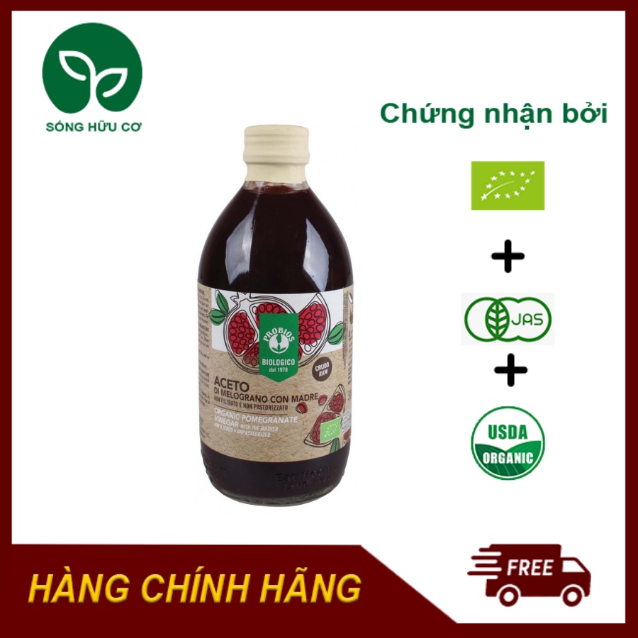 Giấm Lựu Hữu Cơ Vị Mới Có Giấm Cái 500ml ProBios Organic Ăn Kiêng, Giảm Cân