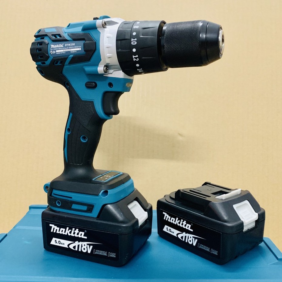 Máy khoan pin 118V Makita 3 chức năng có búa, Động cơ không chổi than siêu mạnh mẽ