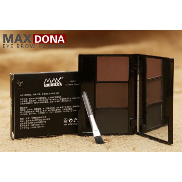 Bột tán lông mày hộp 3 ô Maxdona | BigBuy360 - bigbuy360.vn