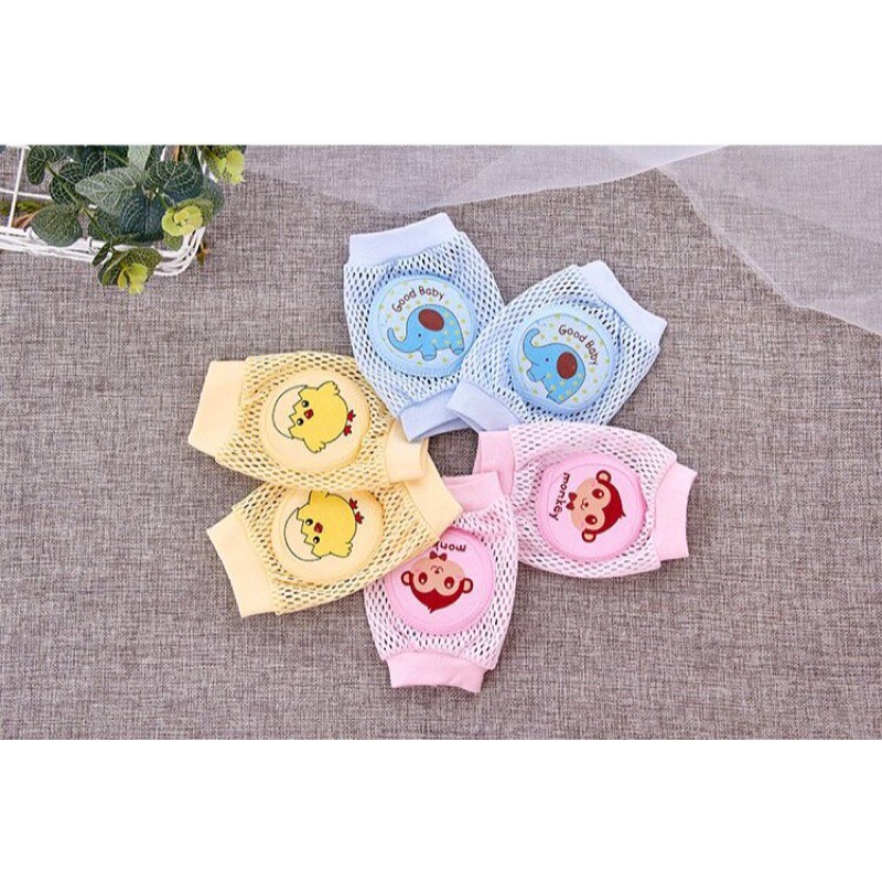 Đệm gối tập bò tấm lưới cotton thoáng khí, đệm lưới bảo vệ đầu gối, miếng đệm đầu gối sơ sinh, bao khuỷu tay cho bé