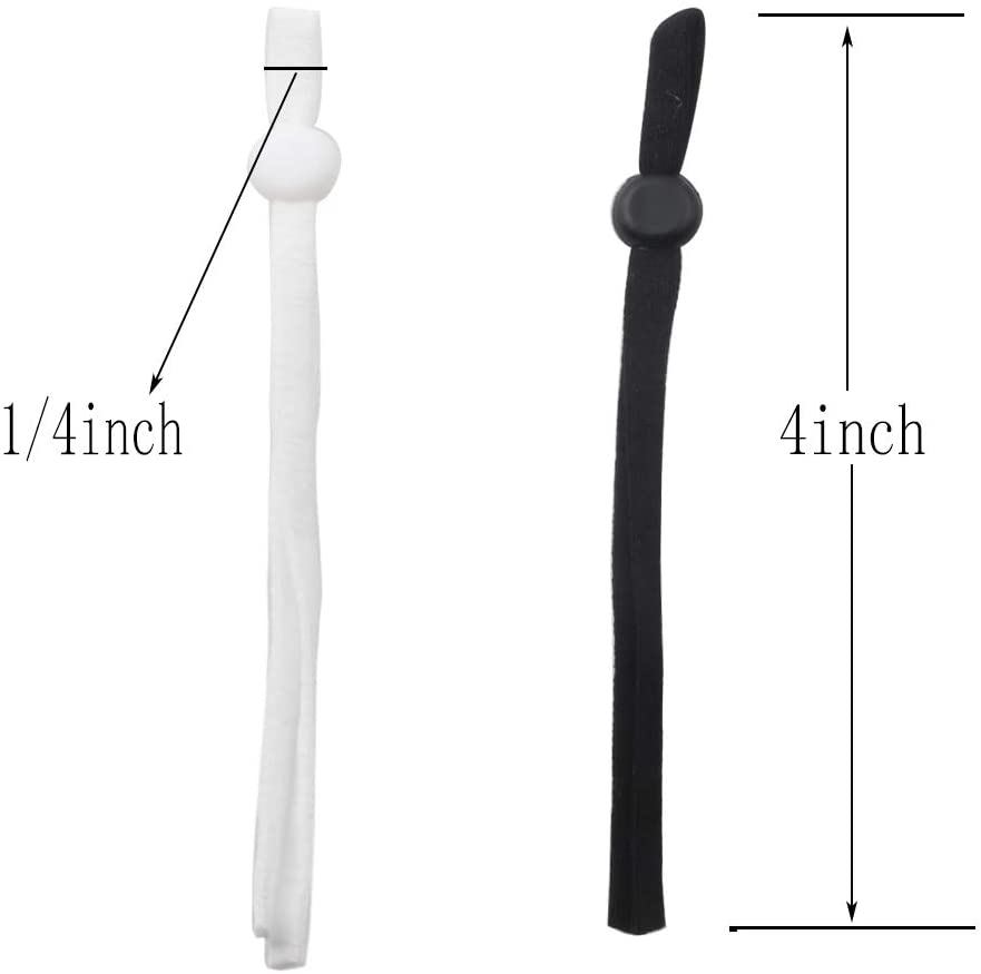 Set 100 Dây Thun Co Giãn Nhiều Màu Có Khóa 1 / 4 Inch Dùng Để May Khẩu Trang DIY Tiện Dụng