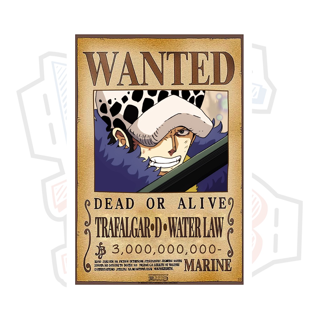 Poster truy nã Trafalgar D. Water Law ver 5  - One Piece