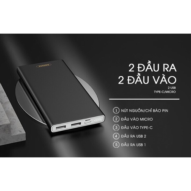 Pin sạc dự phòng remax RPP-150 dung lượng 20000mAh - Sạc dự phòng có 2 cổng usb đầu sạc 2 cổng