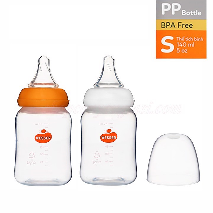 Bình Sữa Wesser Cổ Hẹp PP Mẫu mới 60ml - 140ml - 250ml