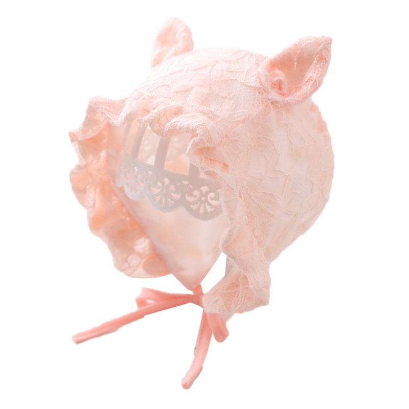 Mũ Beanie Chống Nắng Phối Ren Công Chúa Dễ Thương Làm Phụ Kiện Chụp Ảnh Cho Bé Sơ Sinh