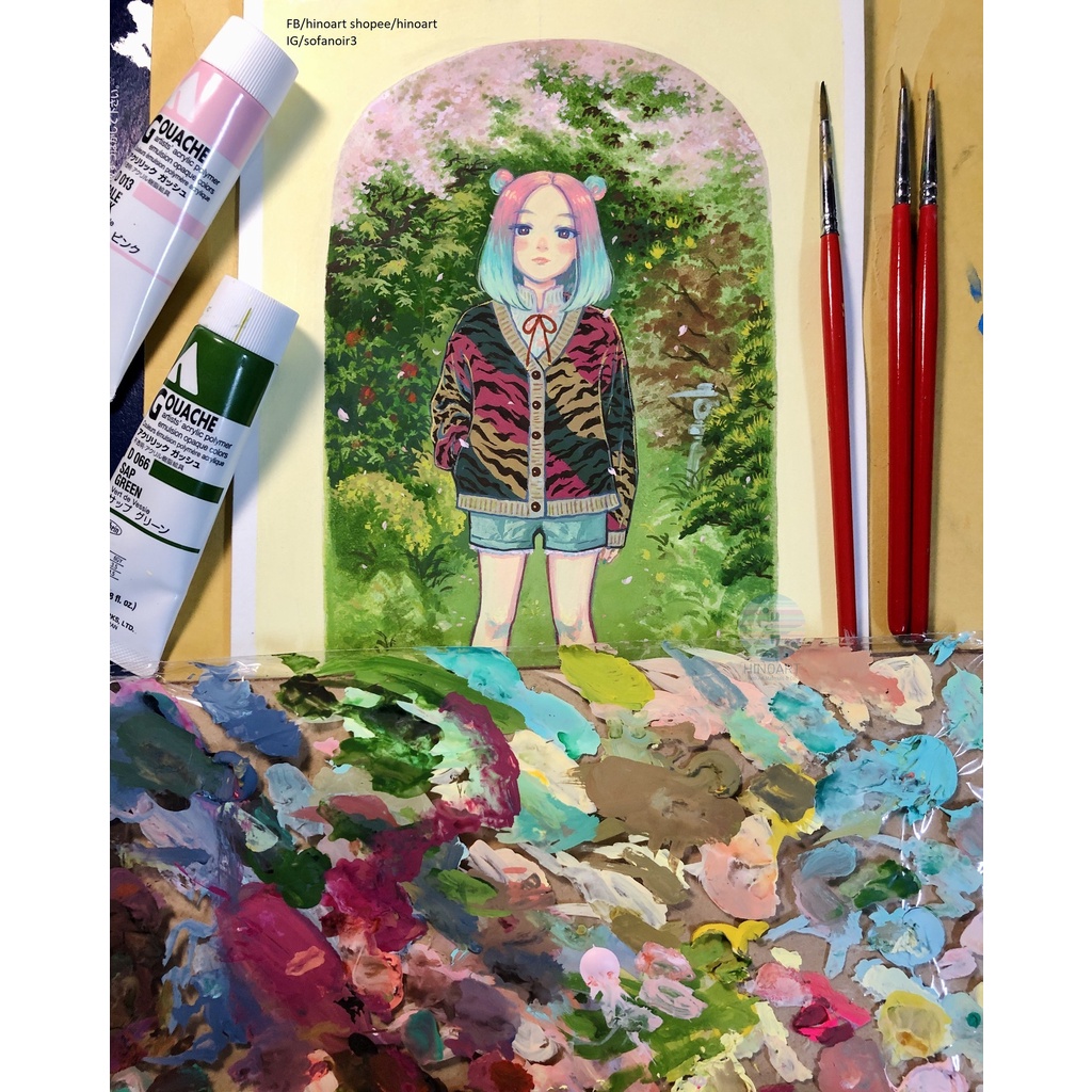 Các set 12ml màu Acrylic Gouache PRIMARY Holbein - 3 / 12 màu