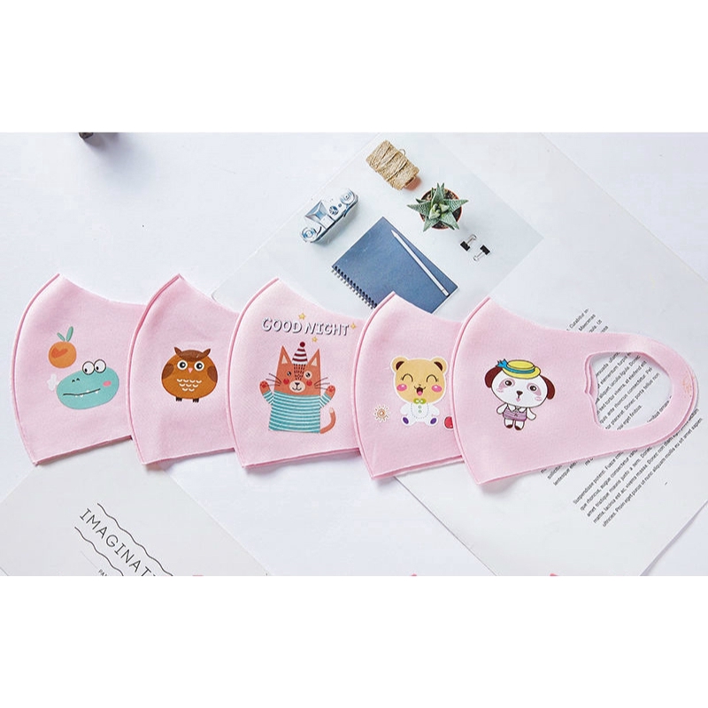 Khẩu trang vải cotton họa tiết hoạt hình 3d có thể giặt sạch cho trẻ em