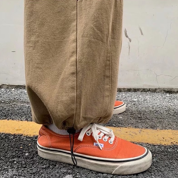 Quần Thể Thao Ống Rộng Màu Trơn quần dài Phối Dây Rút quần ống suông Thời Trang Cargo pants nam Hàn Quốc quần jogger nữ from rộng quần jogger ống rộng bông quần jogger kaki