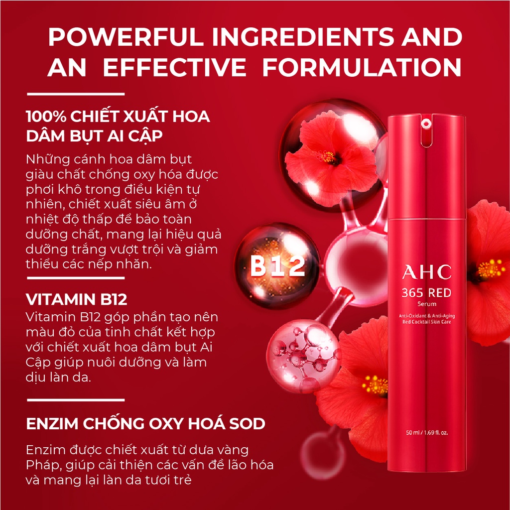 [Mã COSAHC03 giảm 10% đơn 600K] [GWP] Tinh Chất Chống Lão Hóa AHC 365 Red Serum 9.5ml