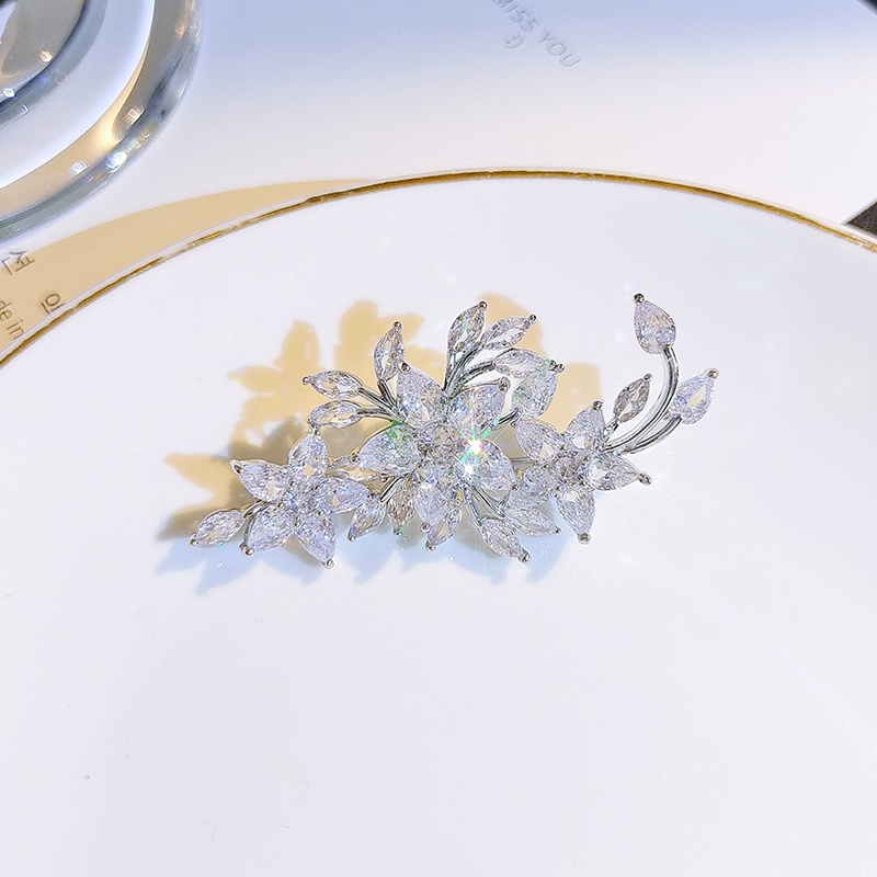 Ghim cài áo JIUDUOLAN chống lộ an toàn kiểu dáng bông hoa đính đá zircon nhân tạo thời trang cao cấp cho nữ