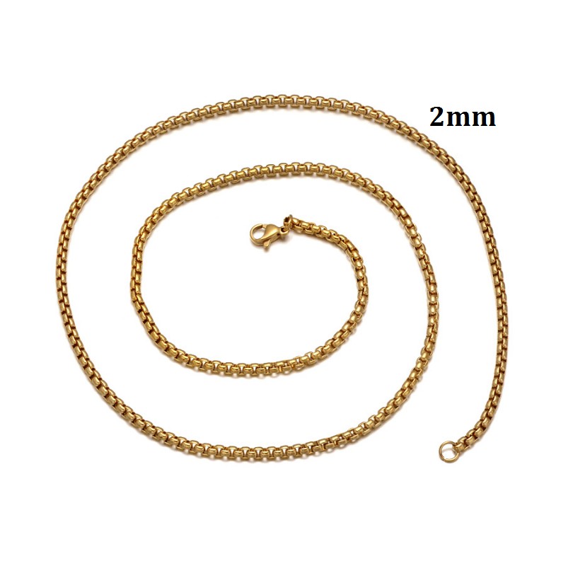 Dây chuyền inox nam 2mm bông dừa khít đẹp