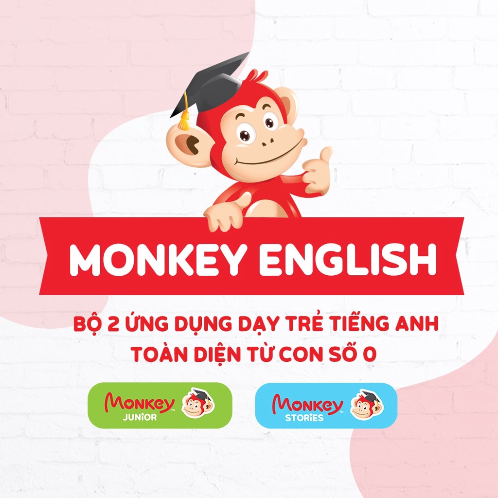 Bộ 2 Phần Mềm Dạy Trẻ Tiếng Anh Toàn Diện cho bé - Ứng dụng Monkey Junior & Monkey Stories  - Gói Trọn Đời