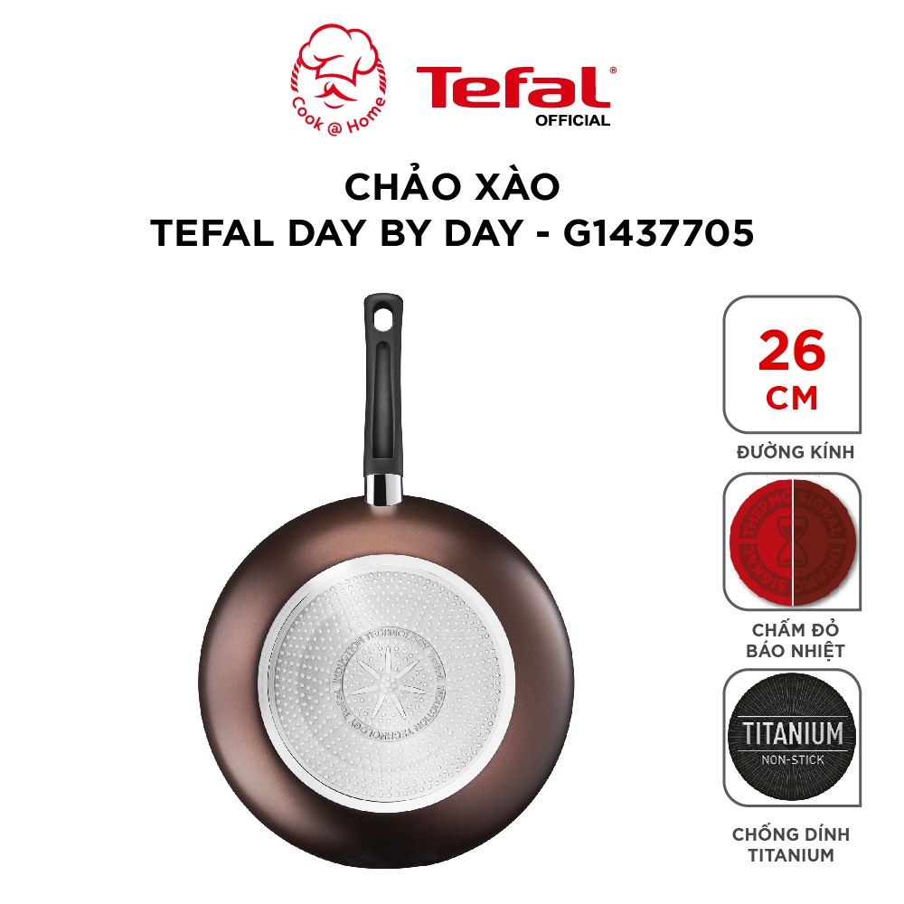 Chảo xào Tefal Day By Day size 26, 28cm -G1437705/G1431905