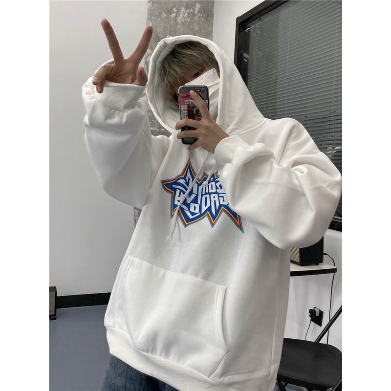 Áo hoodie cặp đôi form rộng nam nữ Yinxx, áo nỉ hoddie xanh dương vải dày HD40