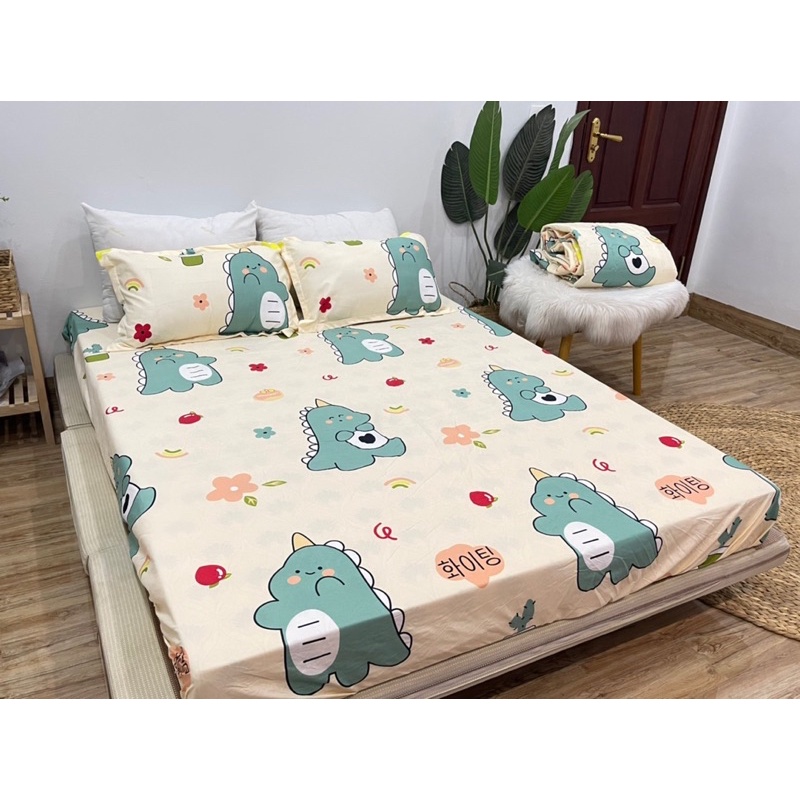 Bộ ga gối ôm cotton poly bo chun chắc chắn loại 1 cao cấp