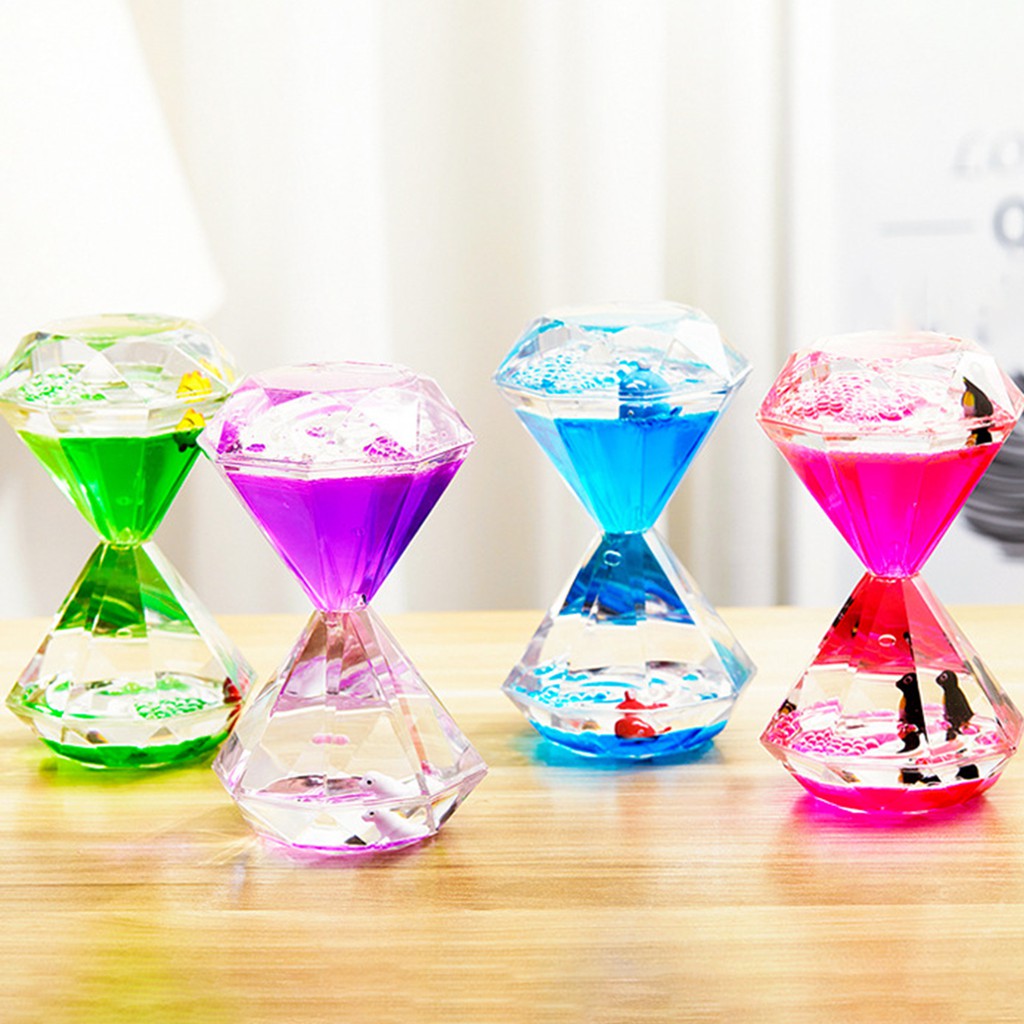 4 màu Kim cương giọt dầu Kính đồng hồ nổi Động vật hoạt hình tinh tế Quản lý thời gian Hẹn giờ cát cho máy tính để bàn