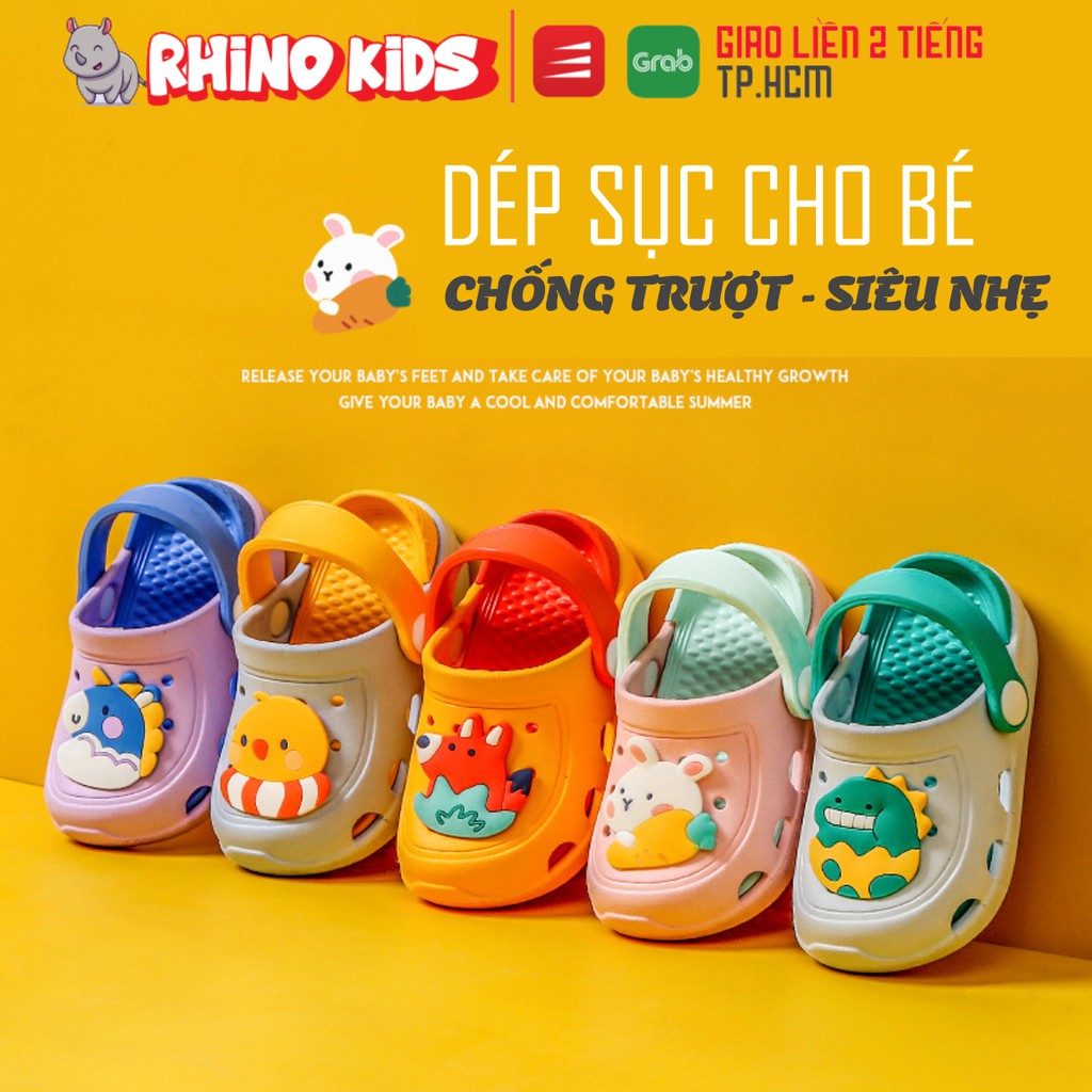 Dép sục siêu nhẹ cho bé 1-3 tuổi sticker cute trơn trượt độ bám cực tốt chất liệu mềm mịn an toàn Hàng chuẩn chất lượng