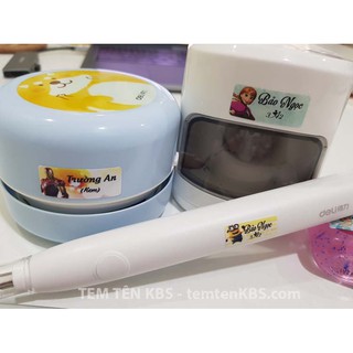 Sticker Tem tên bé - Nhãn in tên học sinh theo yêu cầu - Tem hoạt hình Chống nước