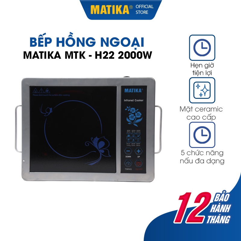 Bếp Hồng Ngoại Đơn MATIKA Công Suất 2000W MTK-H22