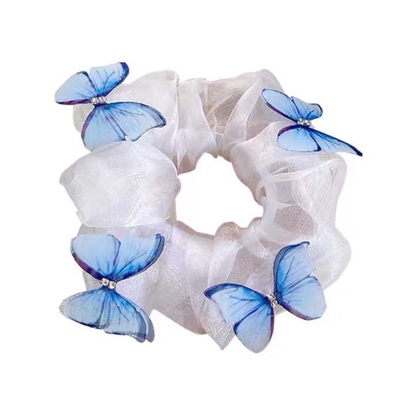 Dây buộc tóc co giãn phối lưới hình bướm xinh xắn cho bé gái