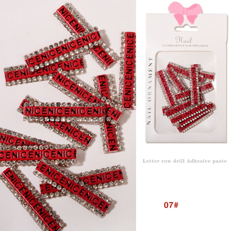 Cuộn Băng Dán Trang Trí Móng Tay In Chữ YOUYO Đính Đá Lấp Lánh Charms