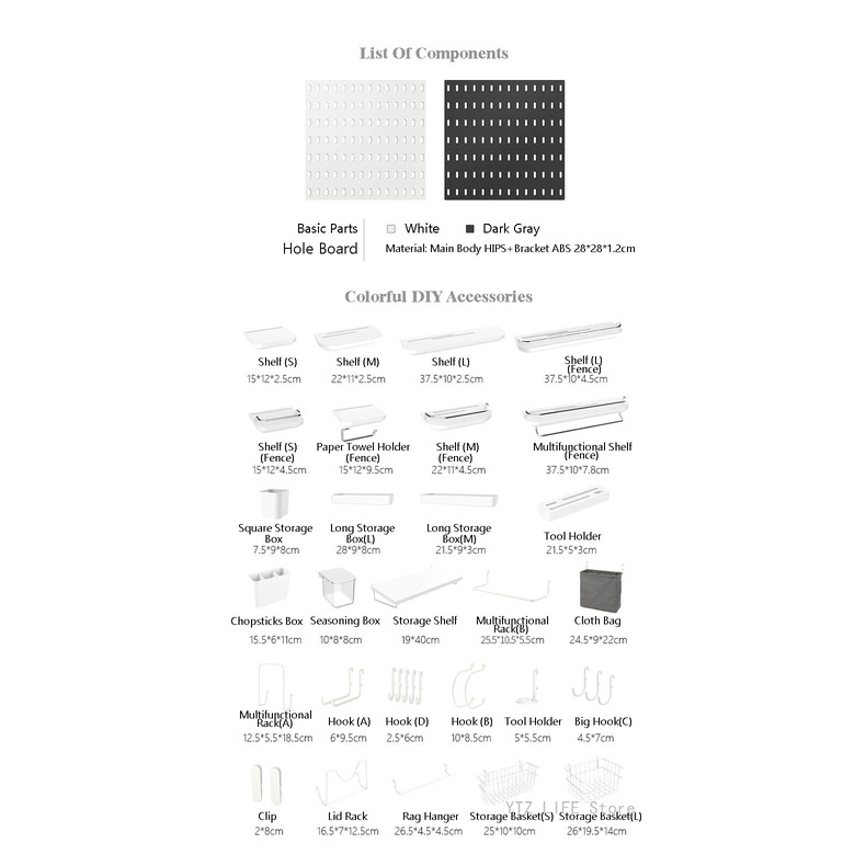 Kệ treo decor trang trí kèm thanh treo khăn giấy G004 Kệ đa năng phụ kiện pegboard