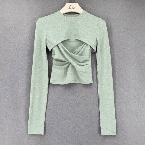 Áo Lửng Tay Dài Hai Mảnh Phong Cách Âu Mỹ Quyến Rũ Dành Cho Nữ