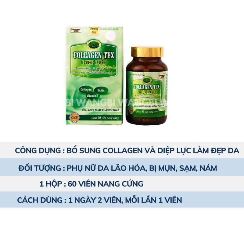 Diệp Lục Collagen Thải Độc Tố Làm Đẹp Da Chống Lão Hóa