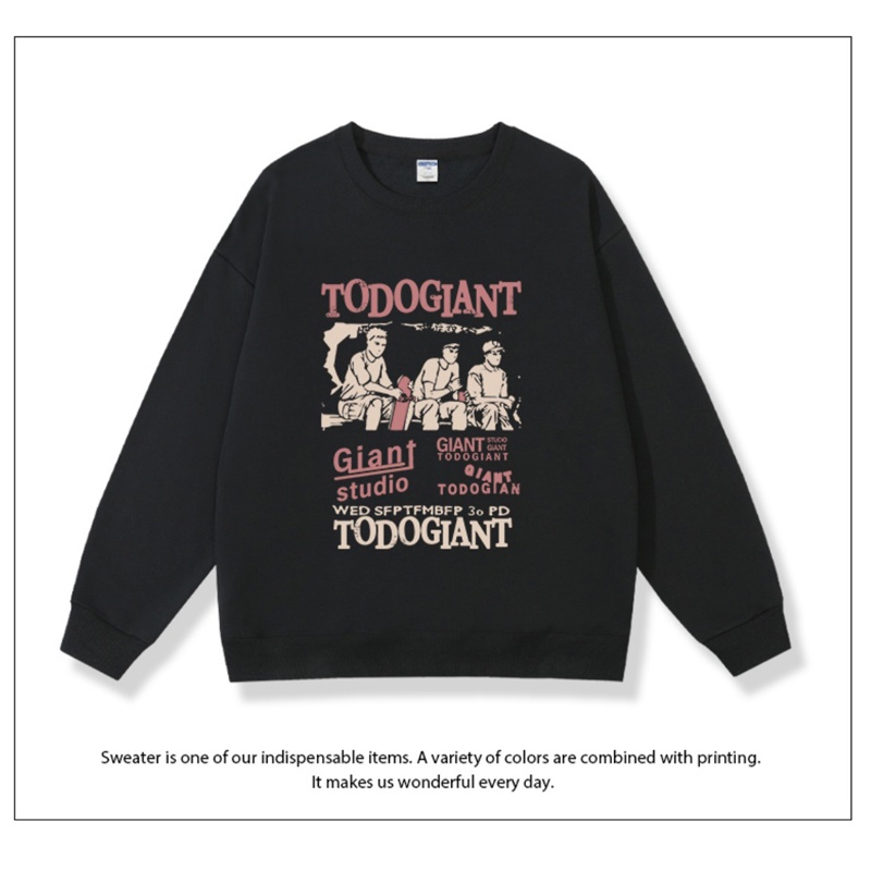 Áo Len Nữ Dài Tay Cổ Tròn In Hình Thời Trang