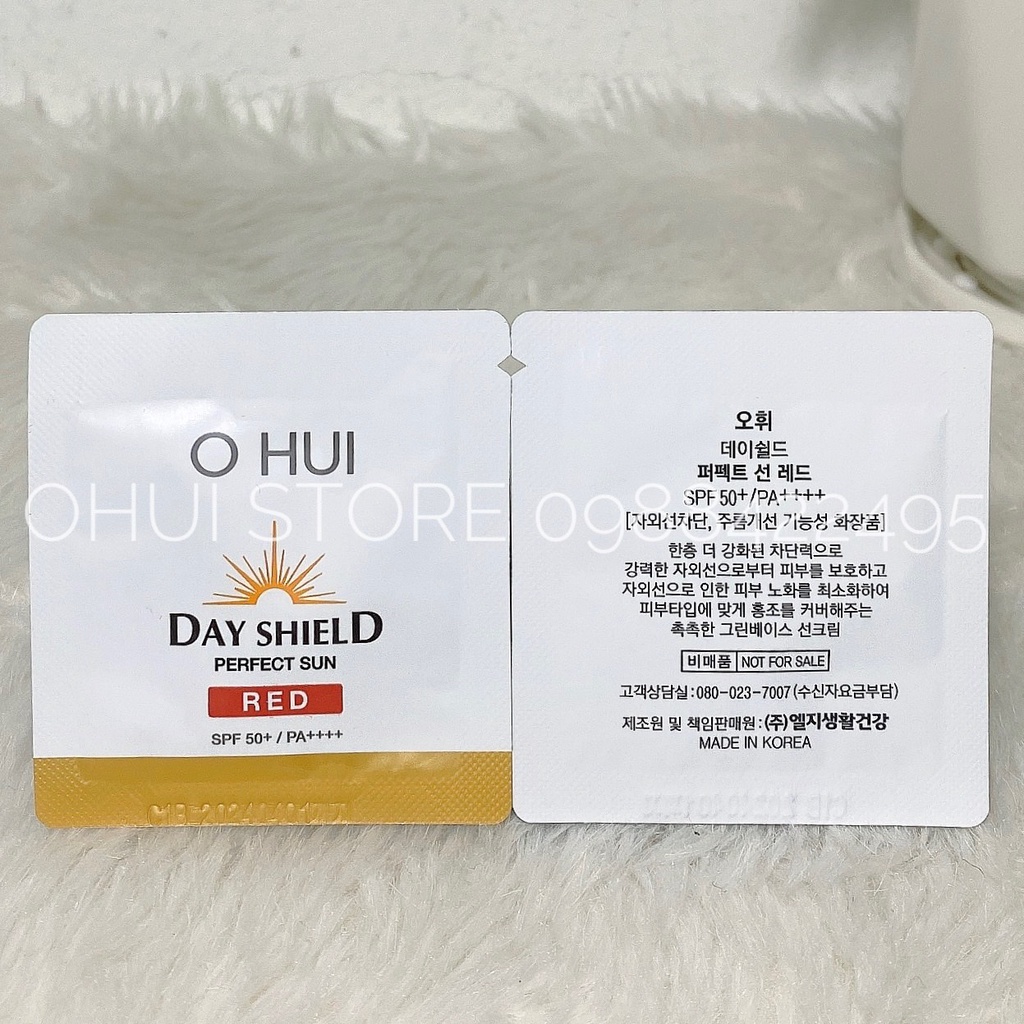 Combo 10 gói kem chống nắng Ohui Day Shield Perfect Sun Red date 2024