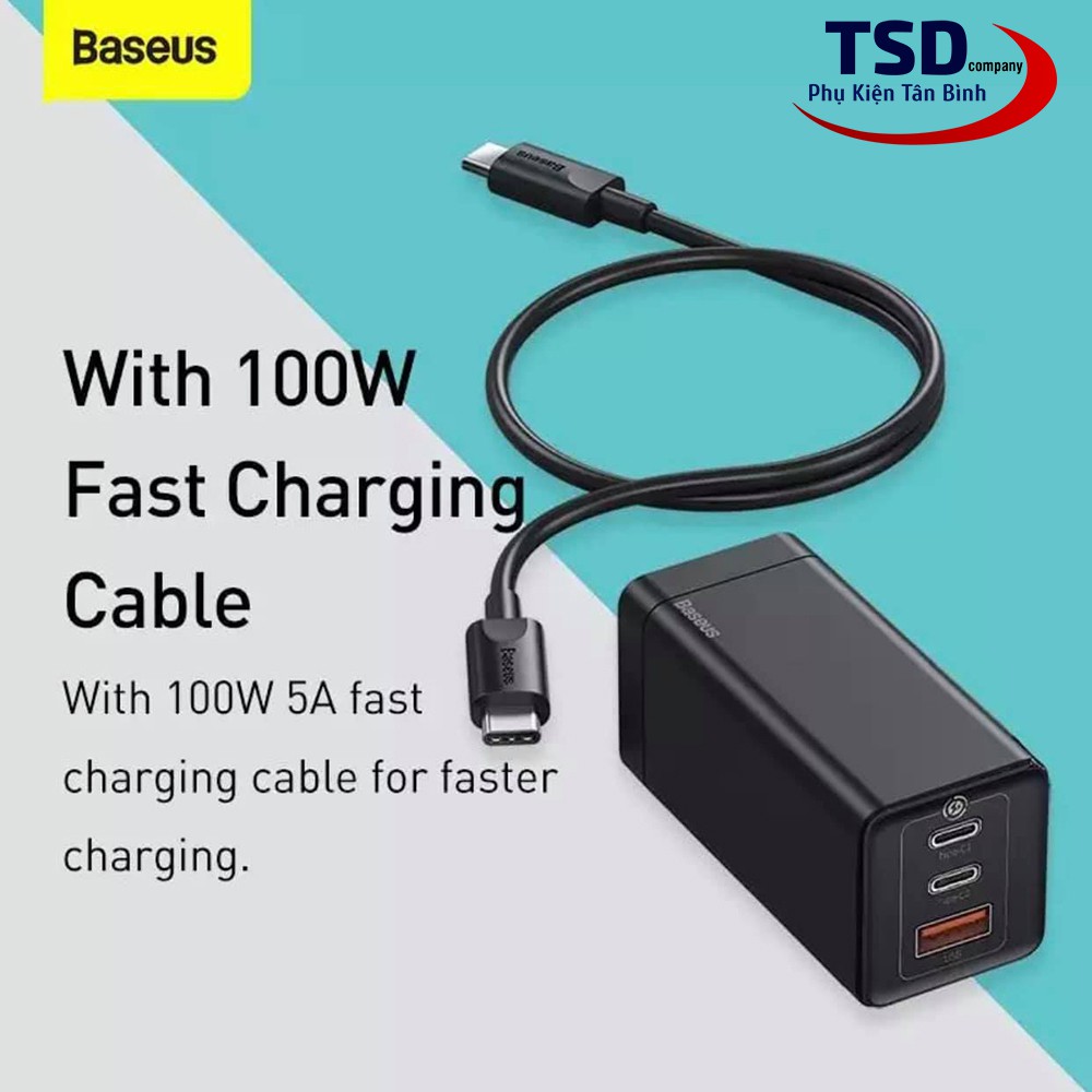 [Mã ELTECHZONE giảm 6% đơn 500K] Bộ Sạc Nhanh Đa Năng Baseus Gan 2 Pro Quick Travel Charger 65W Chính Hãng