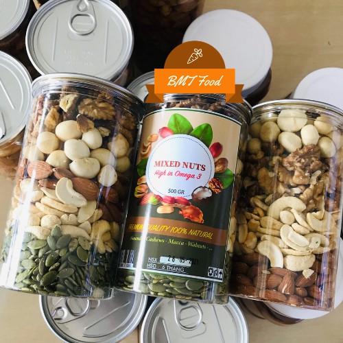 Hạt Dinh Dưỡng Mix Nuts 5 Loại: Hạt Macca, Nhân Hạt Điều Sấy, Nhân Hạt Óc Chó, Hạt Bí Xanh, Hạt Hạnh Nhân