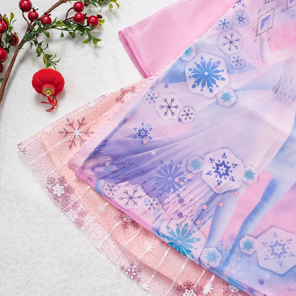 Áo dài bé gái mẫu Công chúa Elsa