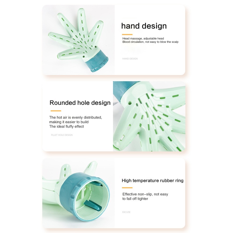 Đầu Khuếch Tán Máy Sấy Tóc Hình Bàn Tay Độc Đáo Tiện Dụng Cho Salon Làm Tóc