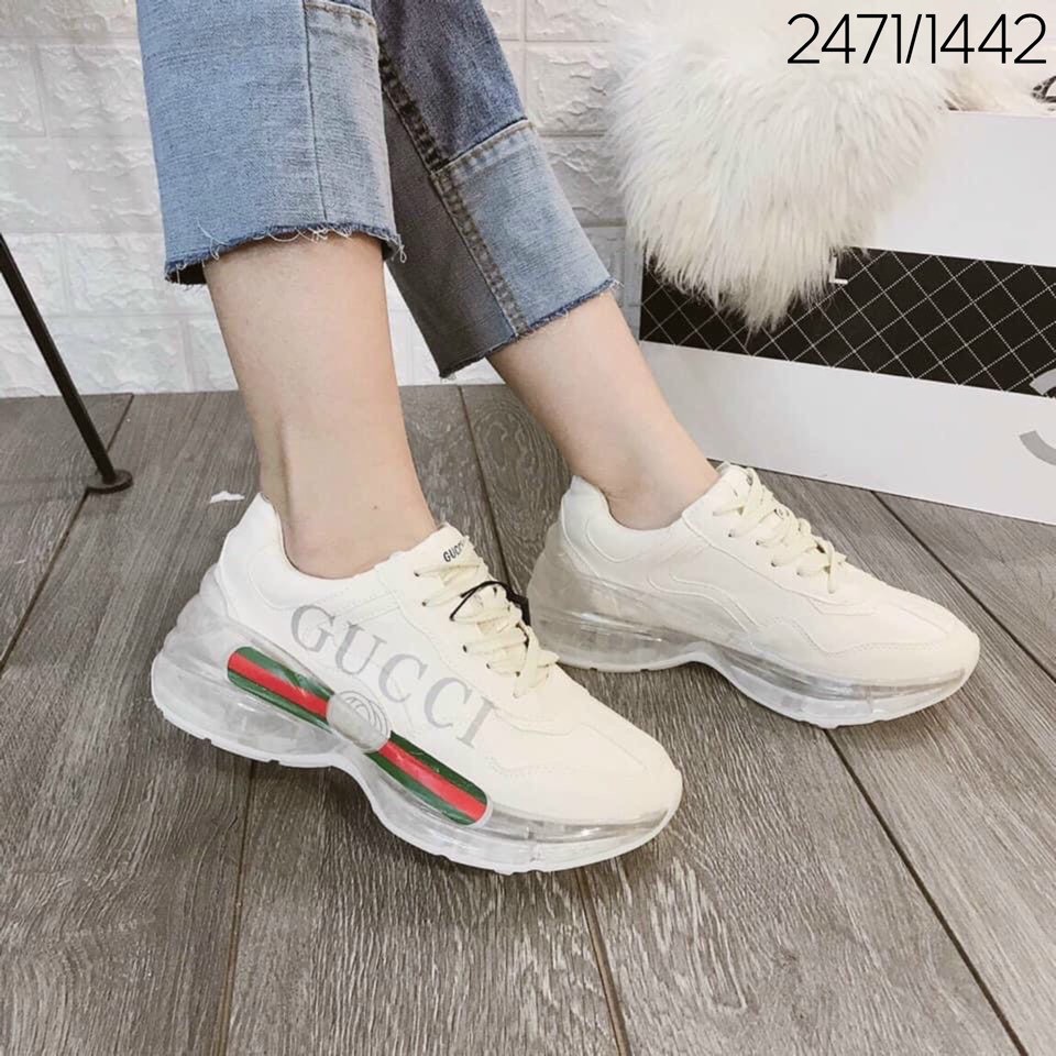 Giày thể thao gucci độn đế trong suốt